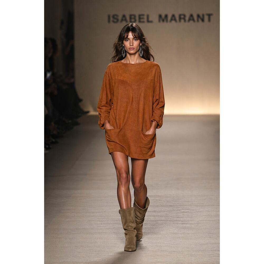 RARE Vintage Isabel Marant Runway Spring 2010 sz 40 6 Suede Mini Dress RARE